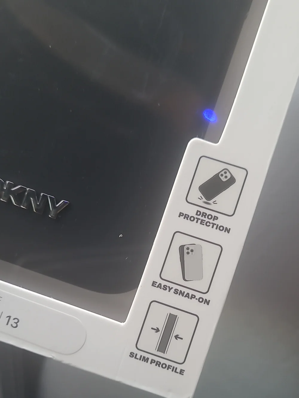 DKNY Black iPhone Case with Subtle Logo - MagSafe Compatible
